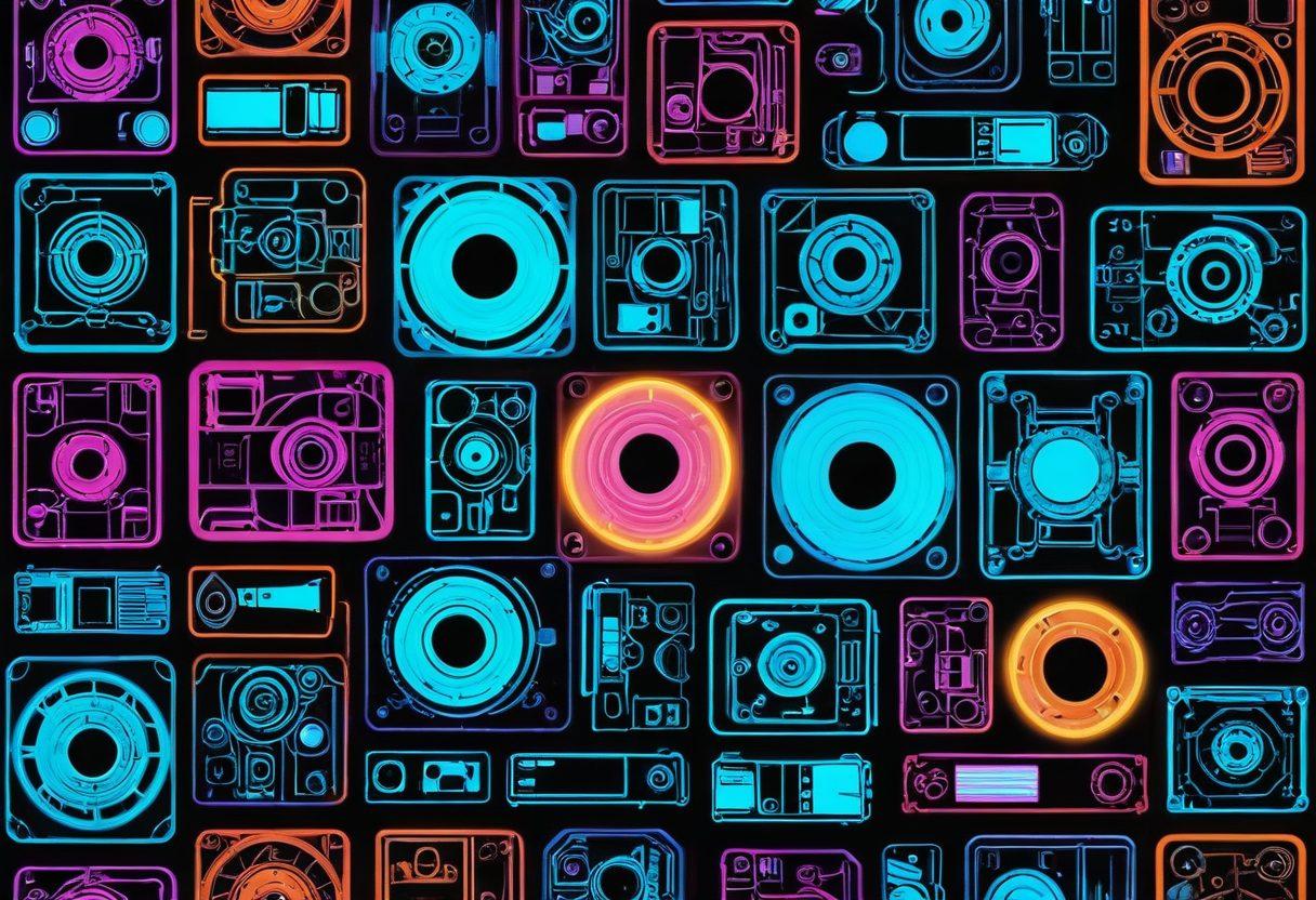 A visually striking collage of classic and contemporary adult film scenes, blending film reels and vintage projectors with modern digital elements. The background features silhouettes of iconic adult film stars, intertwined with vibrant neon lights symbolizing both critique and celebration of the genre. Emphasize a playful yet edgy atmosphere, inviting exploration and discussion. Include subtle textures that evoke a cinematic feel. super-realistic. vibrant colors. cinematic style.